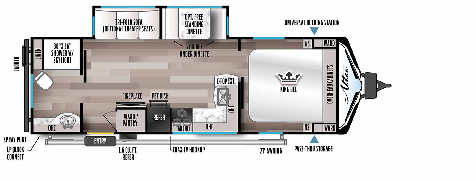 2022 EAST TO WEST RV ALTA 2600KRB, , floor-plans-day image number 0